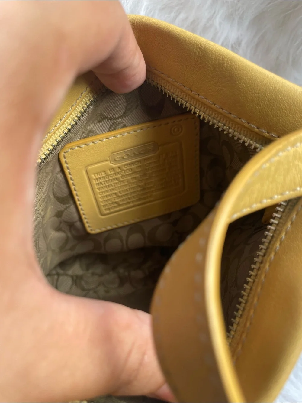 Coach Mustard Yellow Leather Shoulder Bag